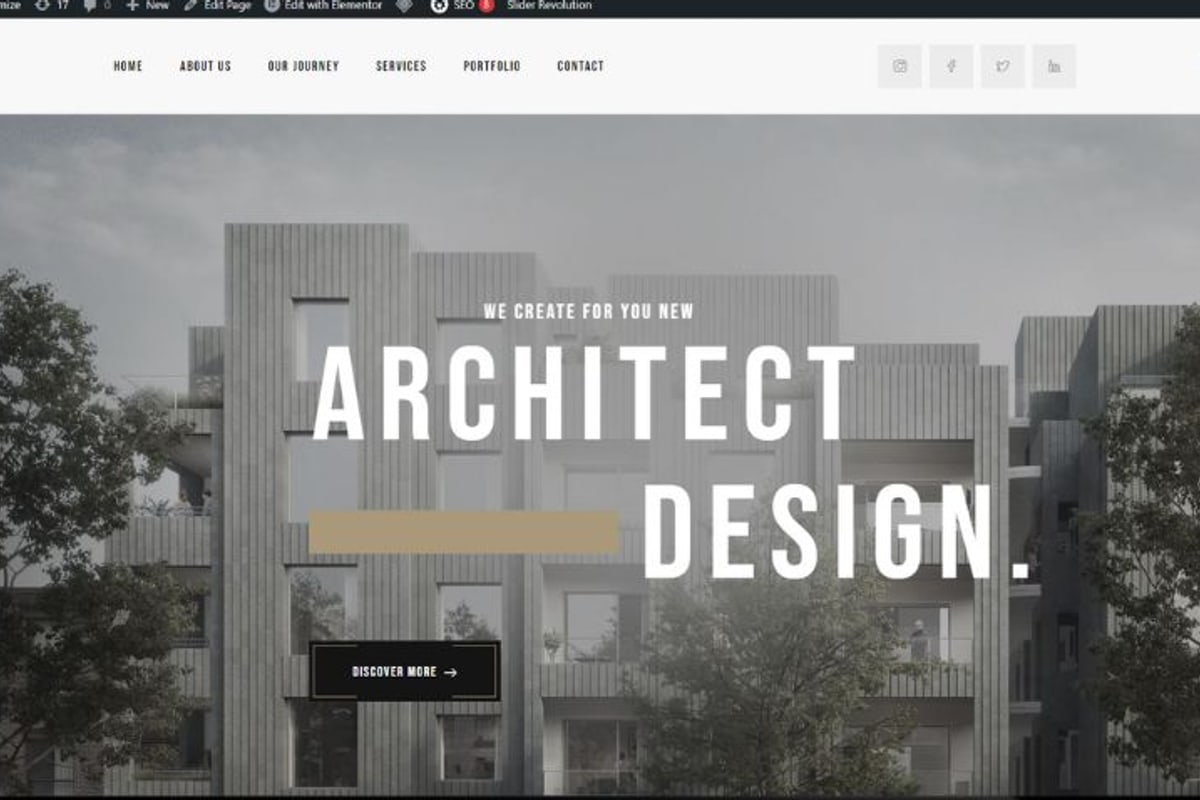 Grandeur Designs home page: a building render under the headline Architect Design